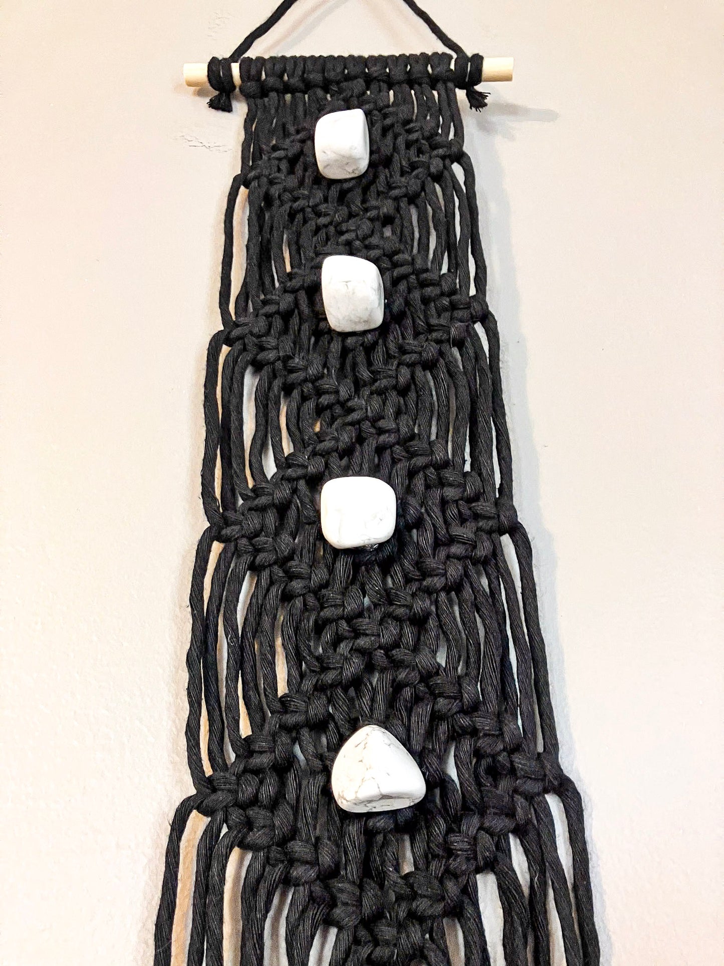 Wall Hanging | Black with Howlite Crystals