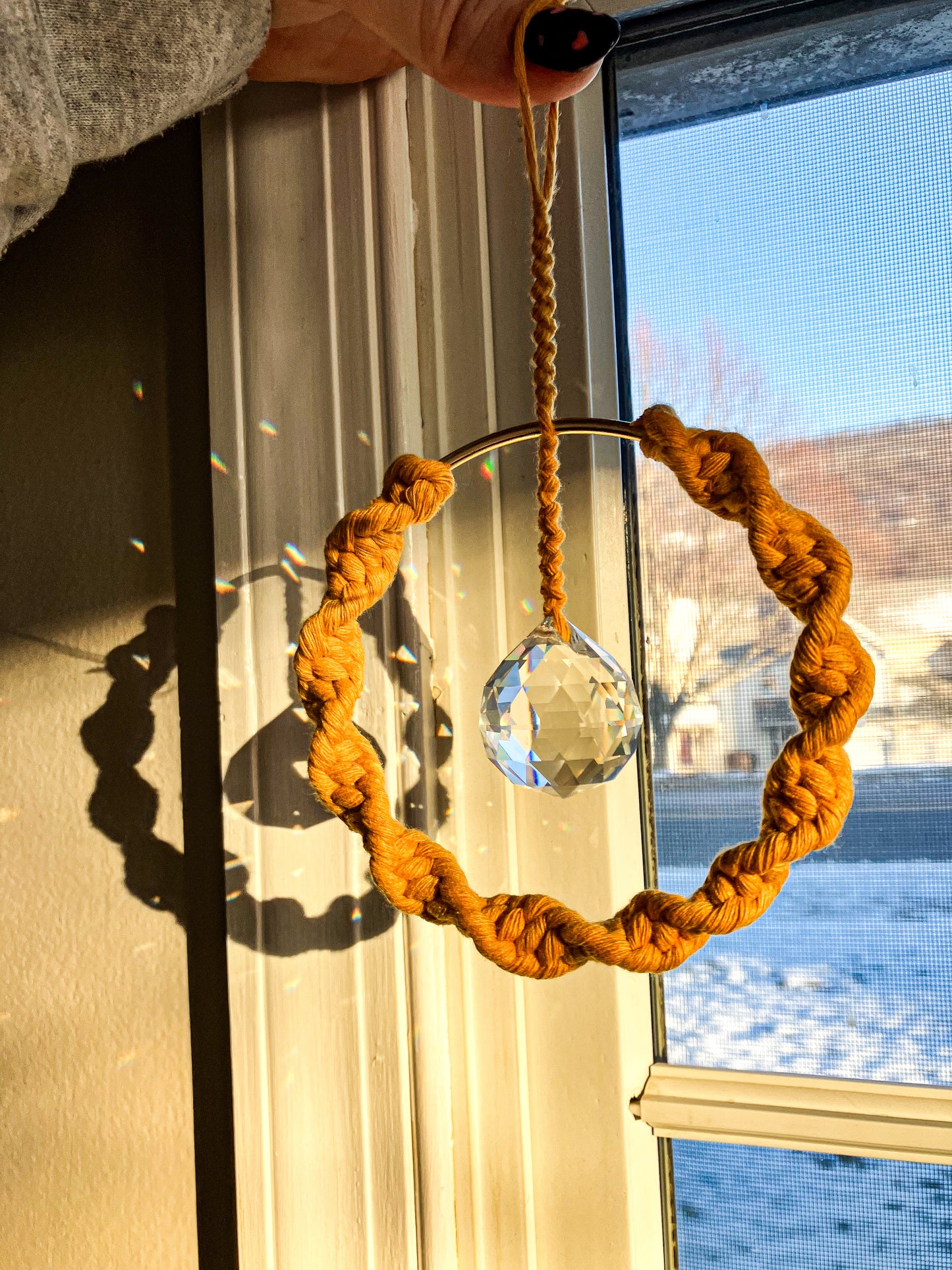 Macrame Prism Suncatcher