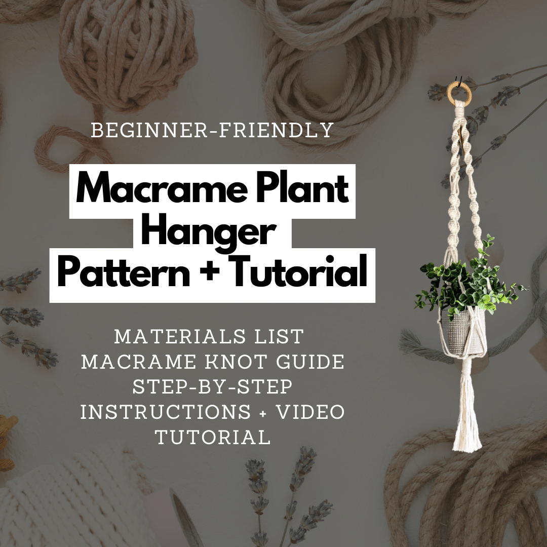 DIY Macrame Kit Medium Size Plant Hanger, Includes Materials and  Downloadable PDF Pattern With Step by Step Instructions for Beginners 
