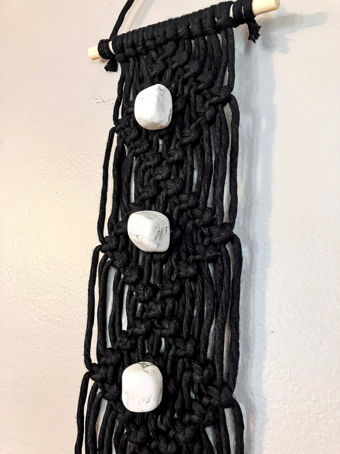 Wall Hanging | Black with Howlite Crystals