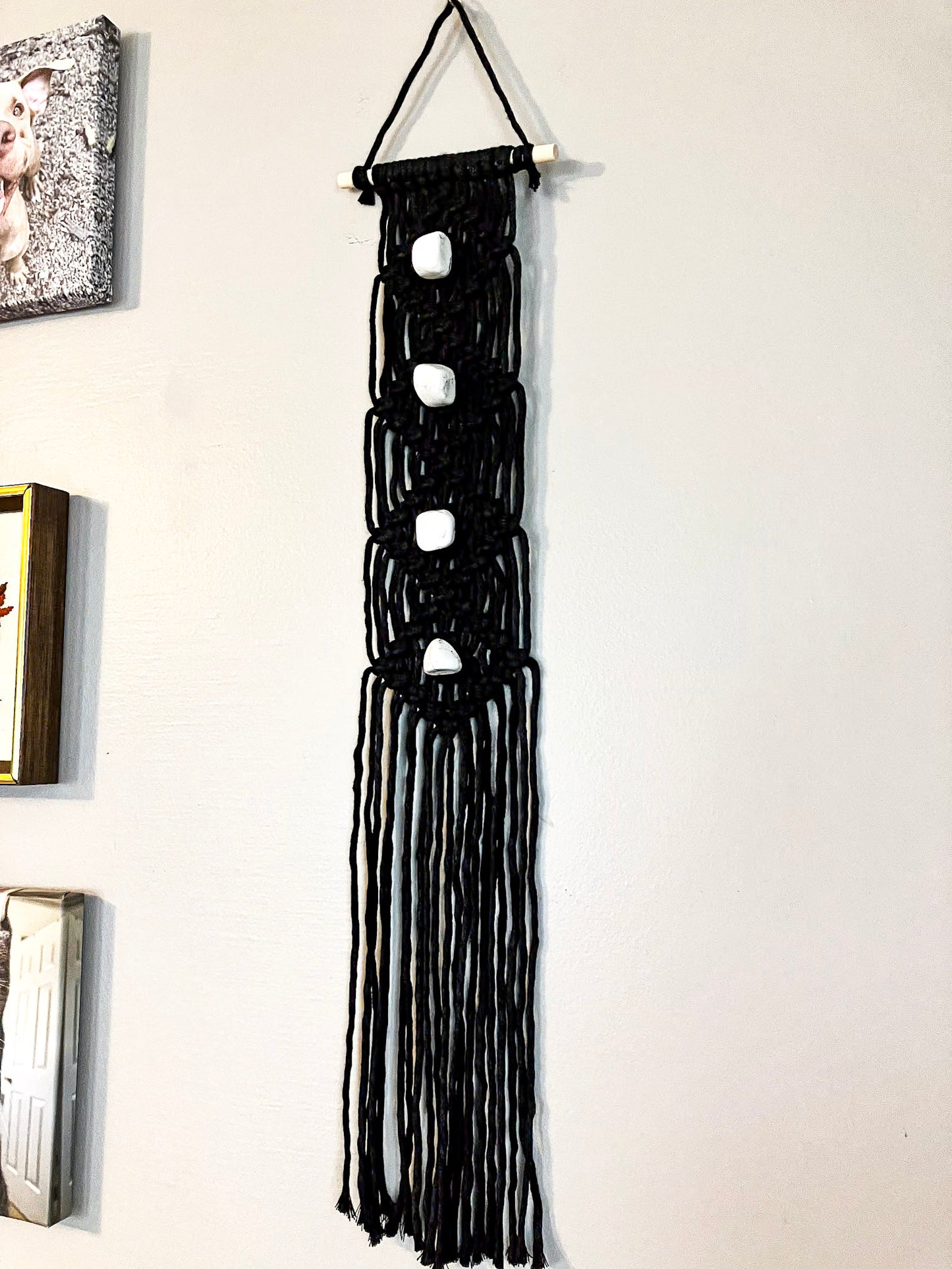 Wall Hanging | Black with Howlite Crystals
