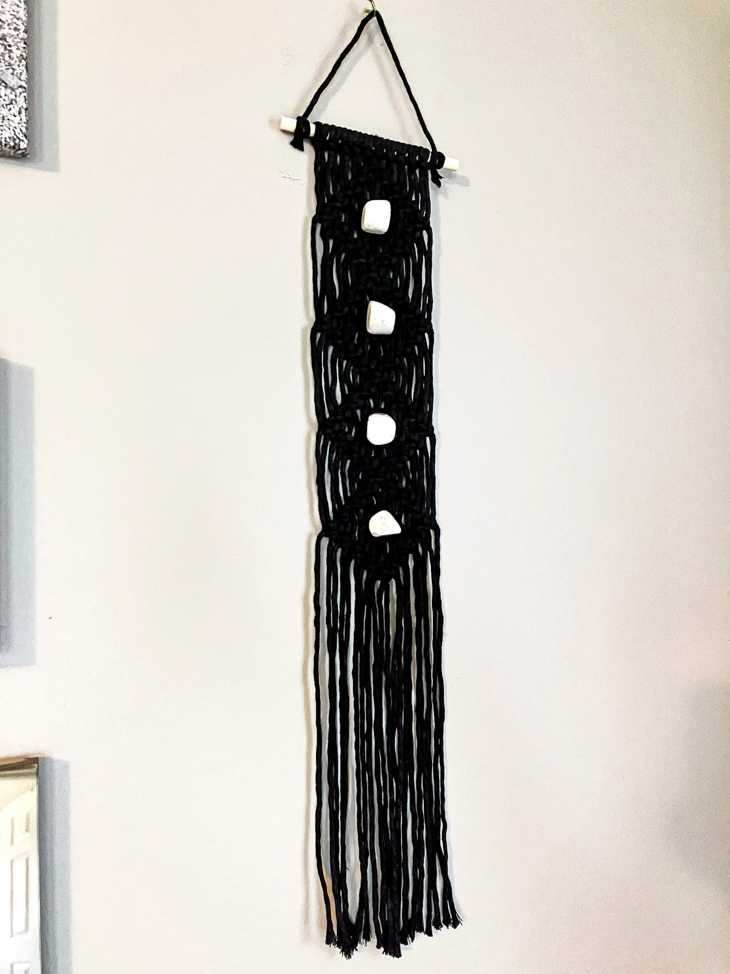Wall Hanging | Black with Howlite Crystals