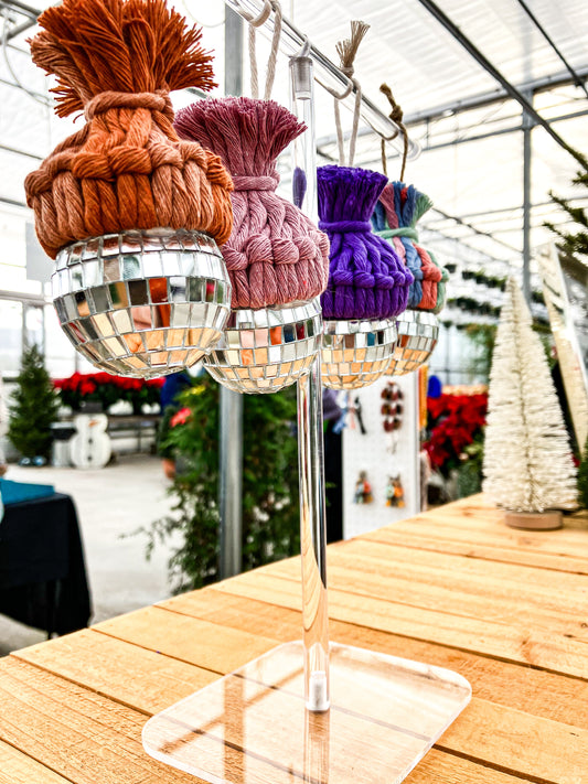 Discoball ornament with hat