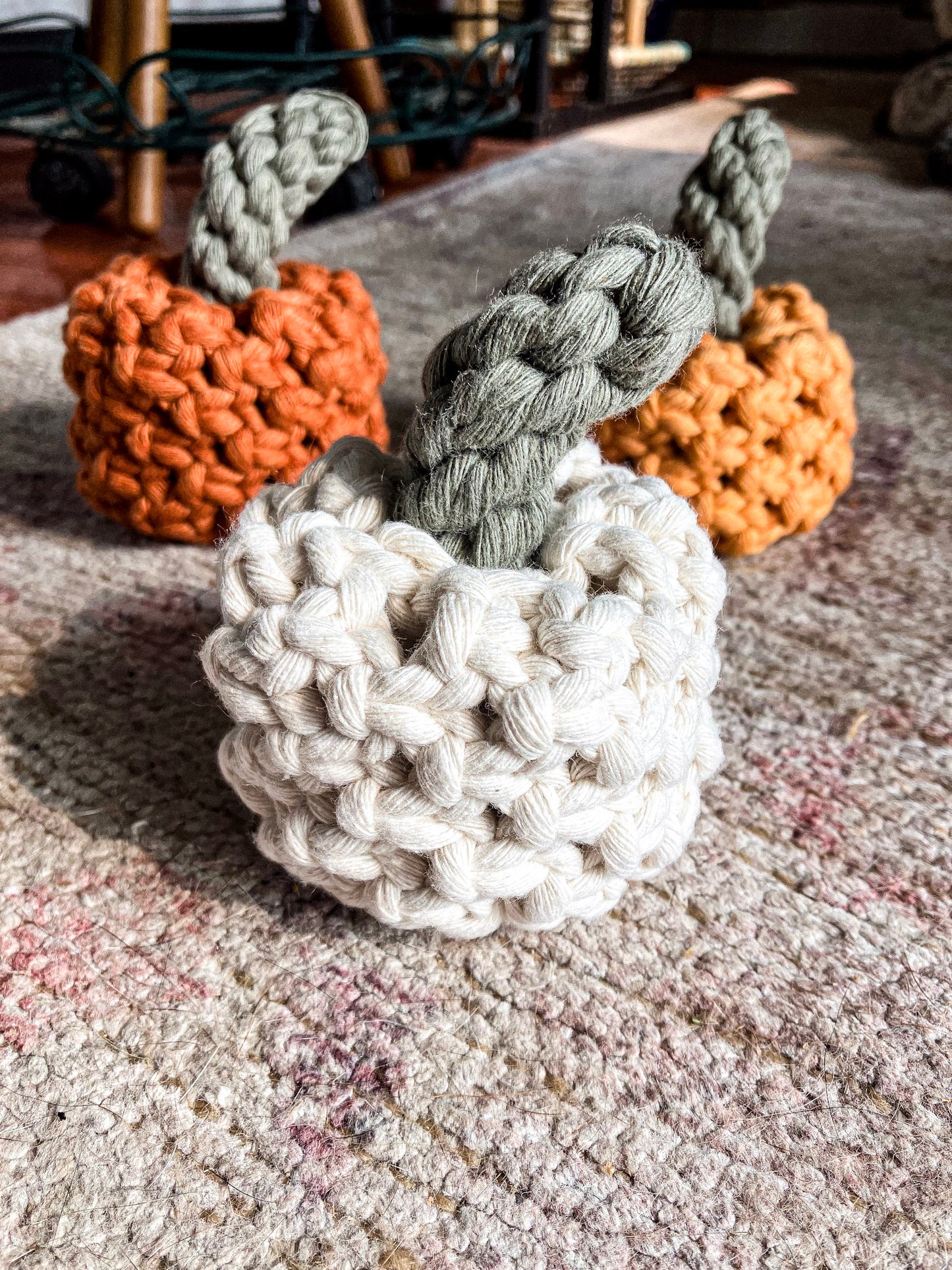 Macrame Pumpkin Fall Decorations