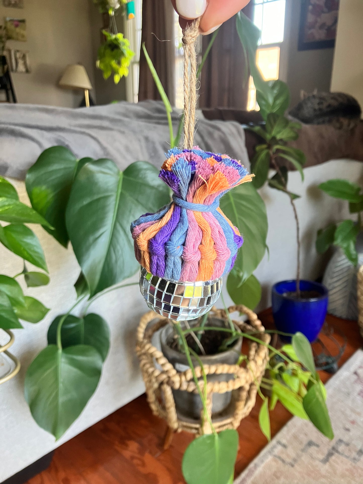 Discoball ornament with hat
