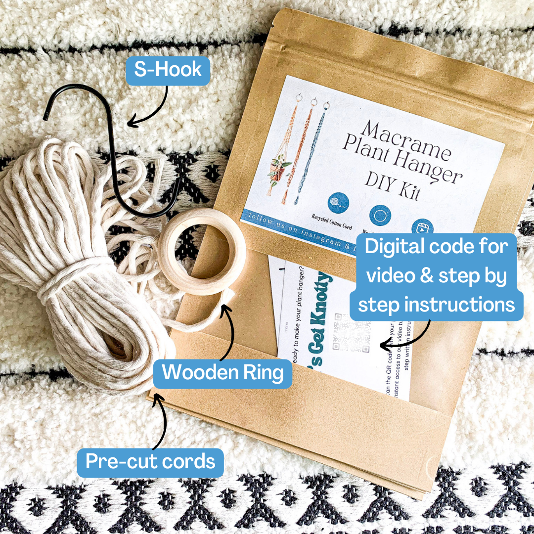Macrame Plant Hanger DIY Kit with Pattern