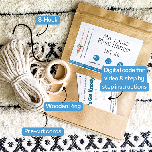 Macrame Plant Hanger DIY Kit with Pattern