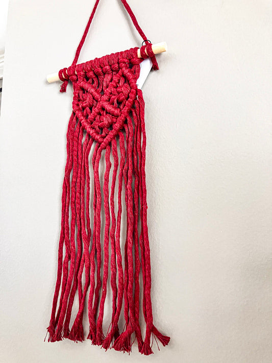 Mini Macrame Heart Wall Hanging
