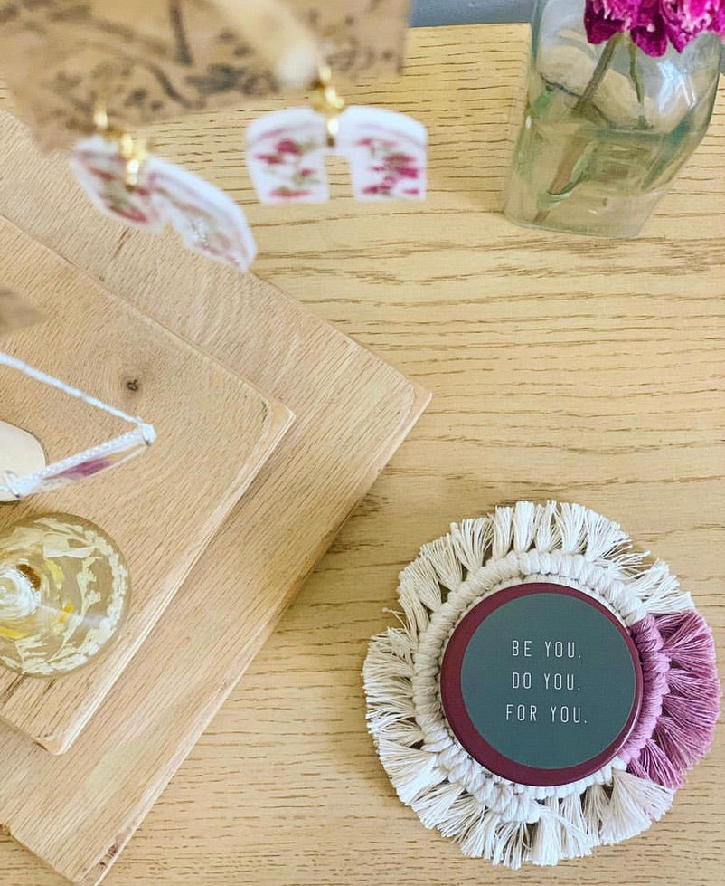 Two-Tone Round Macrame Coasters