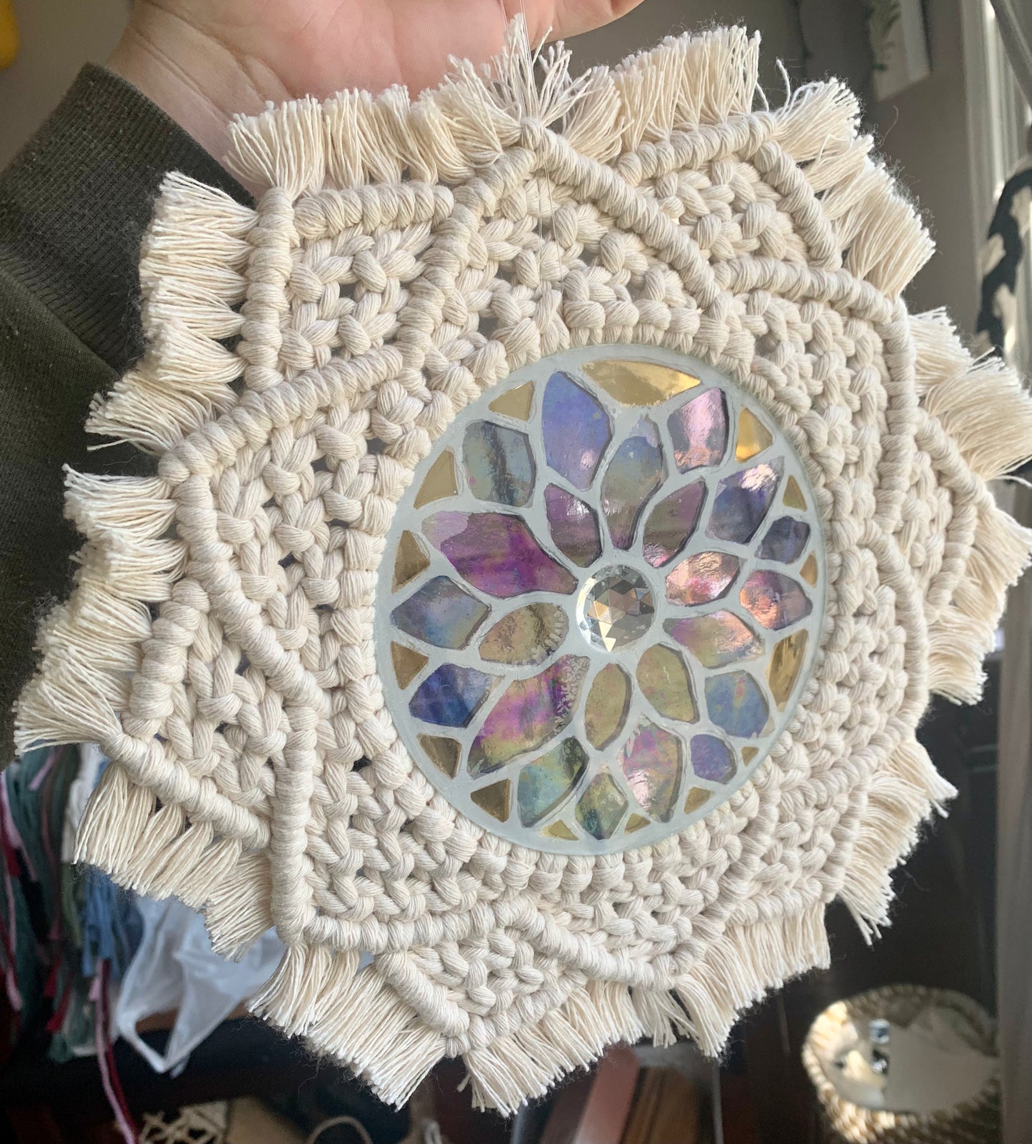 Mosaic Macrame Suncatcher Wreath - Collab with Mosaic Montage