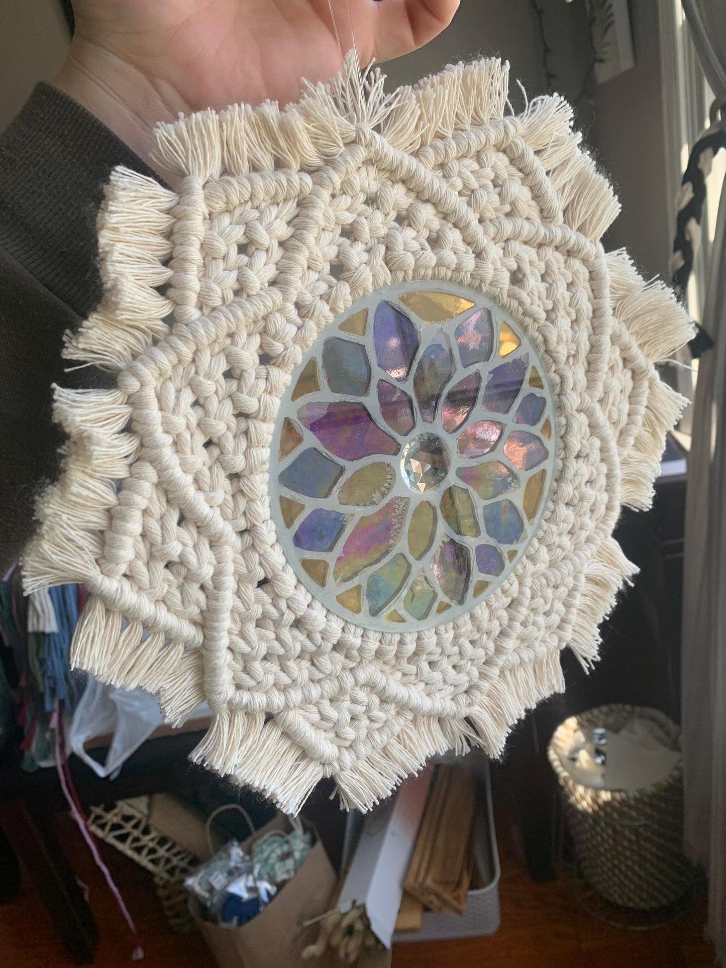 Mosaic Macrame Suncatcher Wreath - Collab with Mosaic Montage