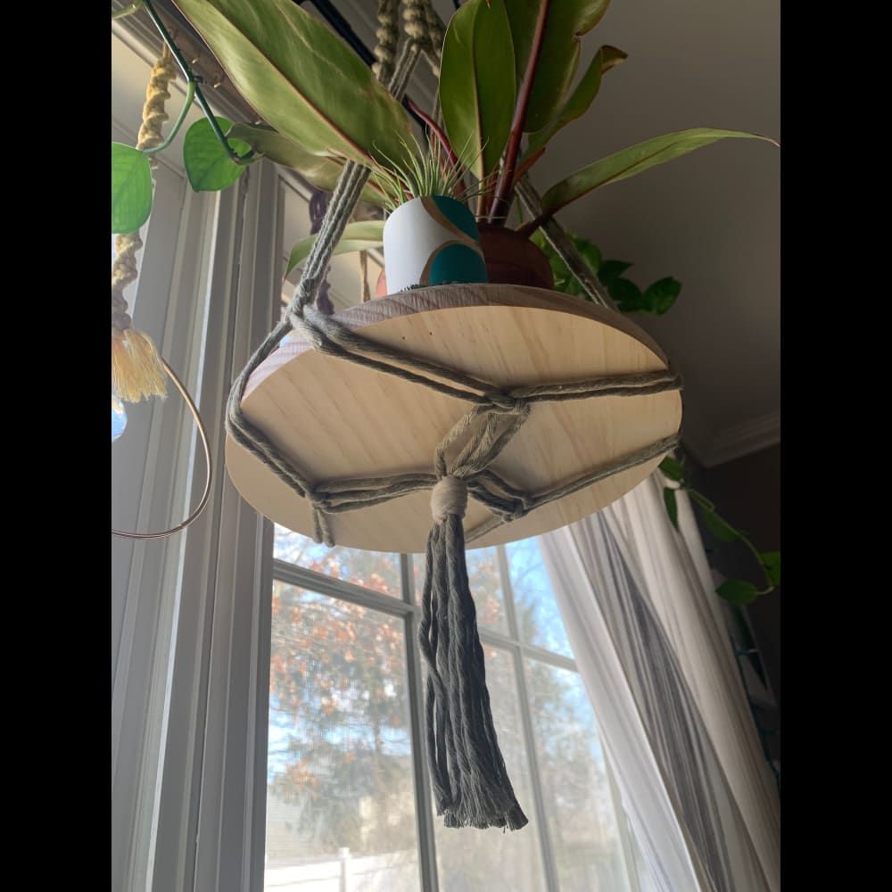 Macrame Plant Hanger with Shelf - Bethy