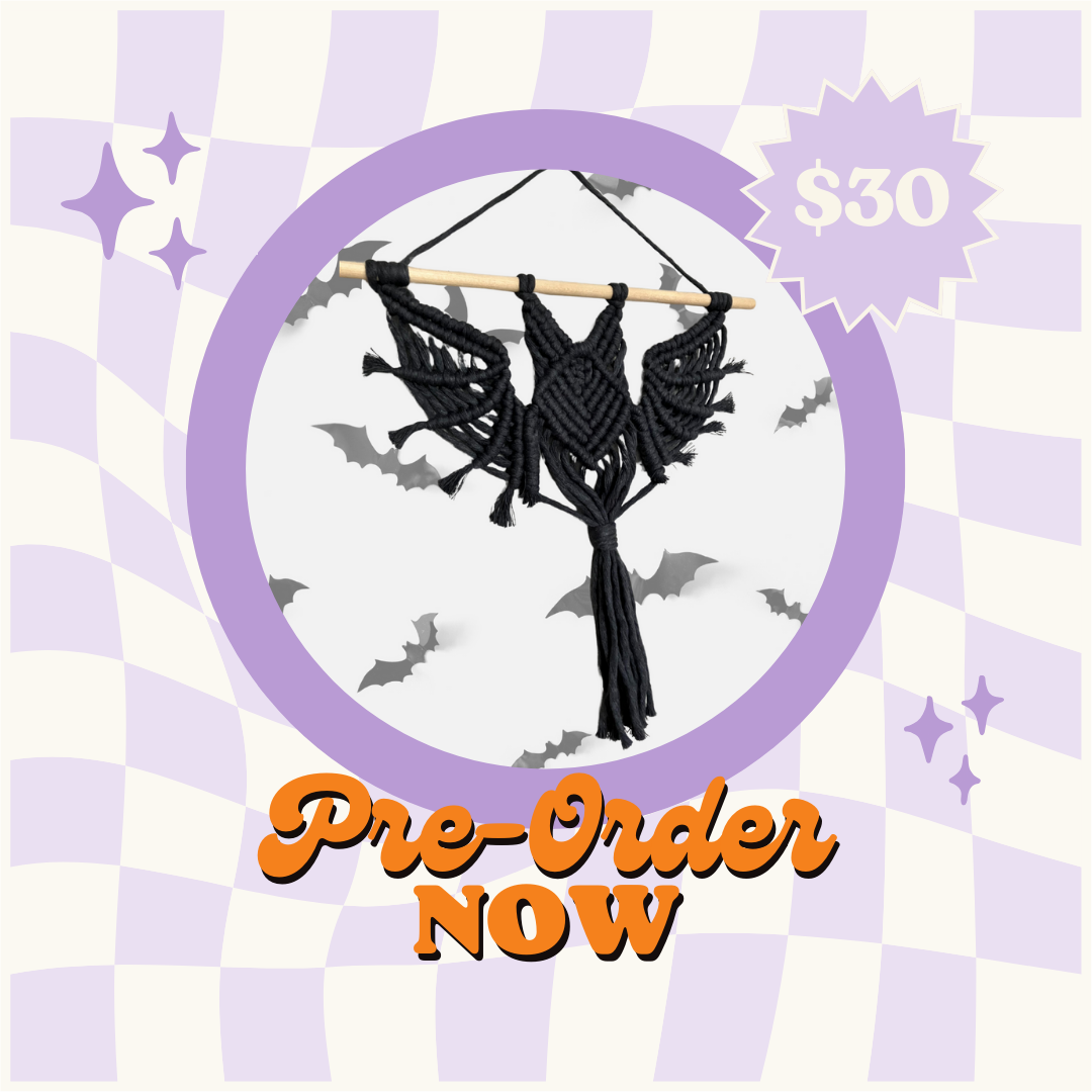 Pre-Order Macrame Bat Wall Hanging