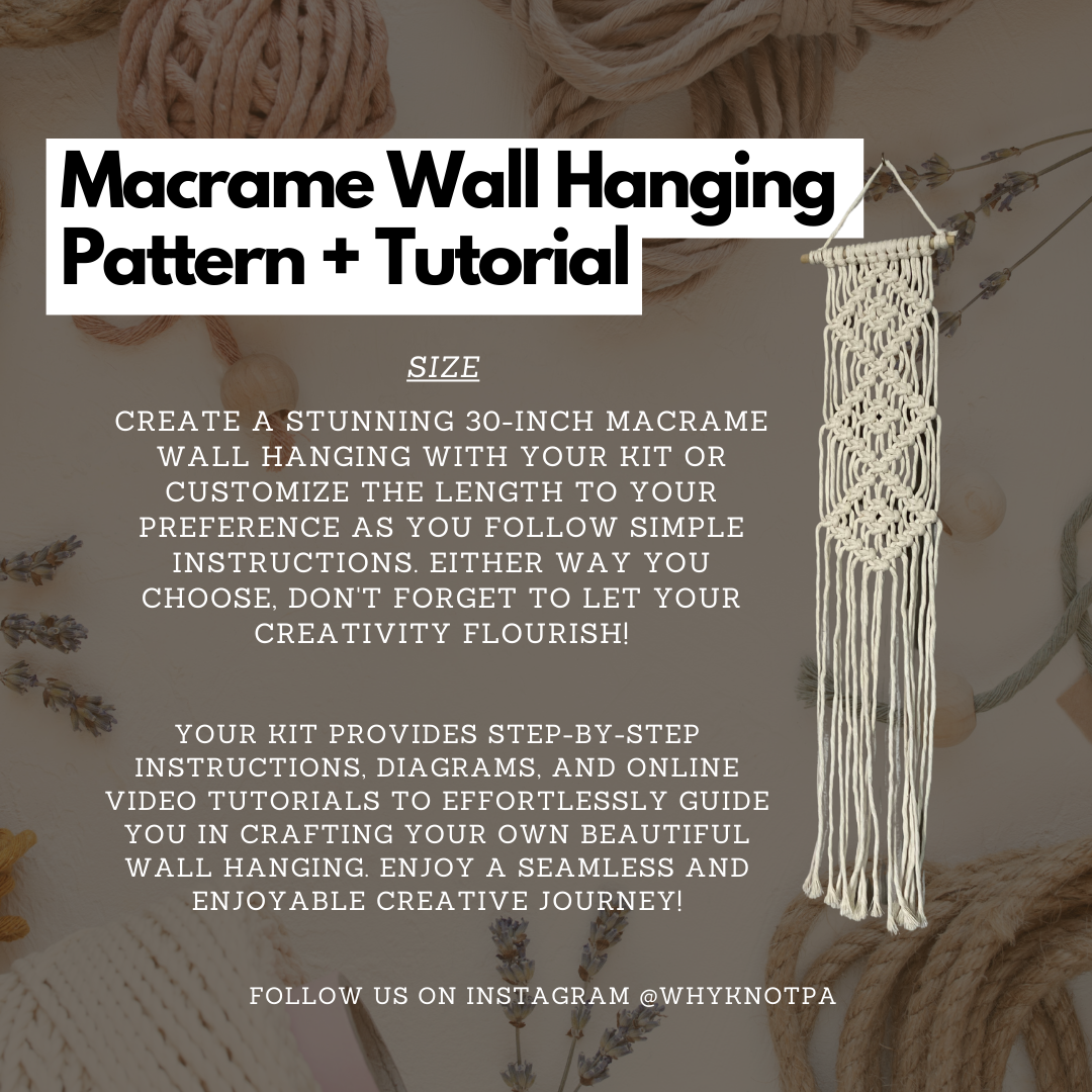 Macrame Wall Hanging DIY Kit with Pattern