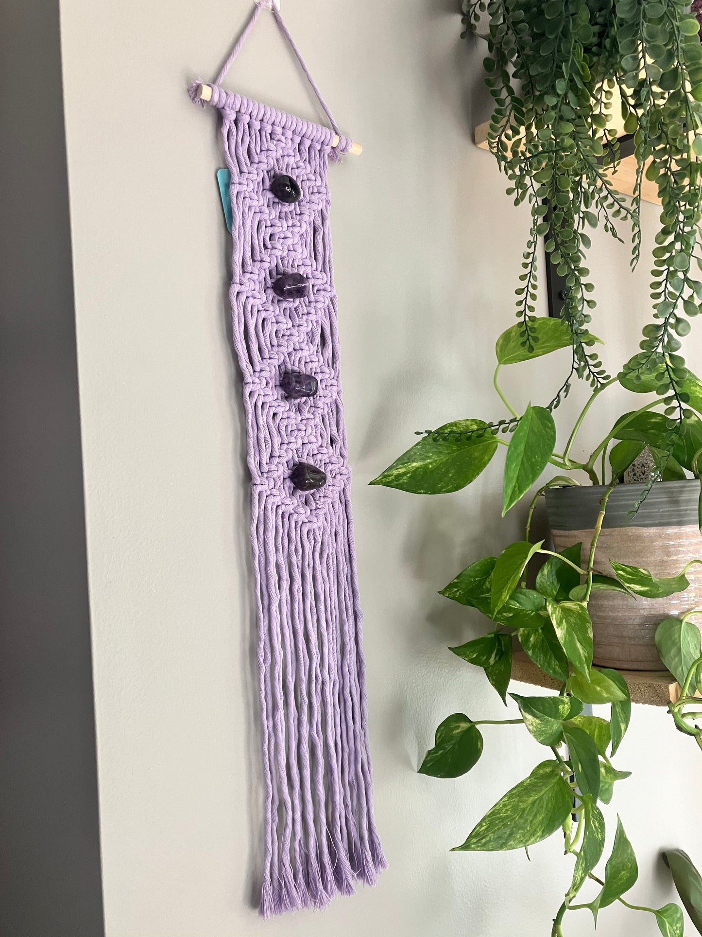 Wall Hanging | Purple with Amethyst Crystals