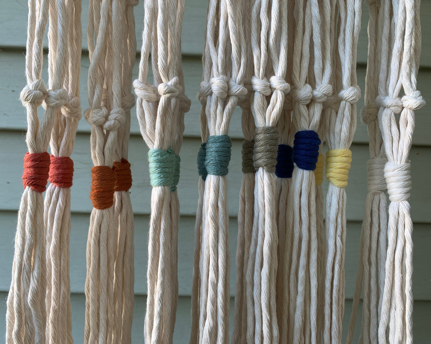 Short Macrame Plant Hanger - Pop of Color