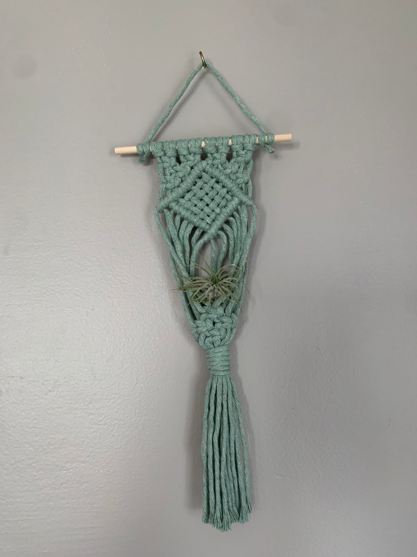 Macrame Air Plant Hanger with Weave Center