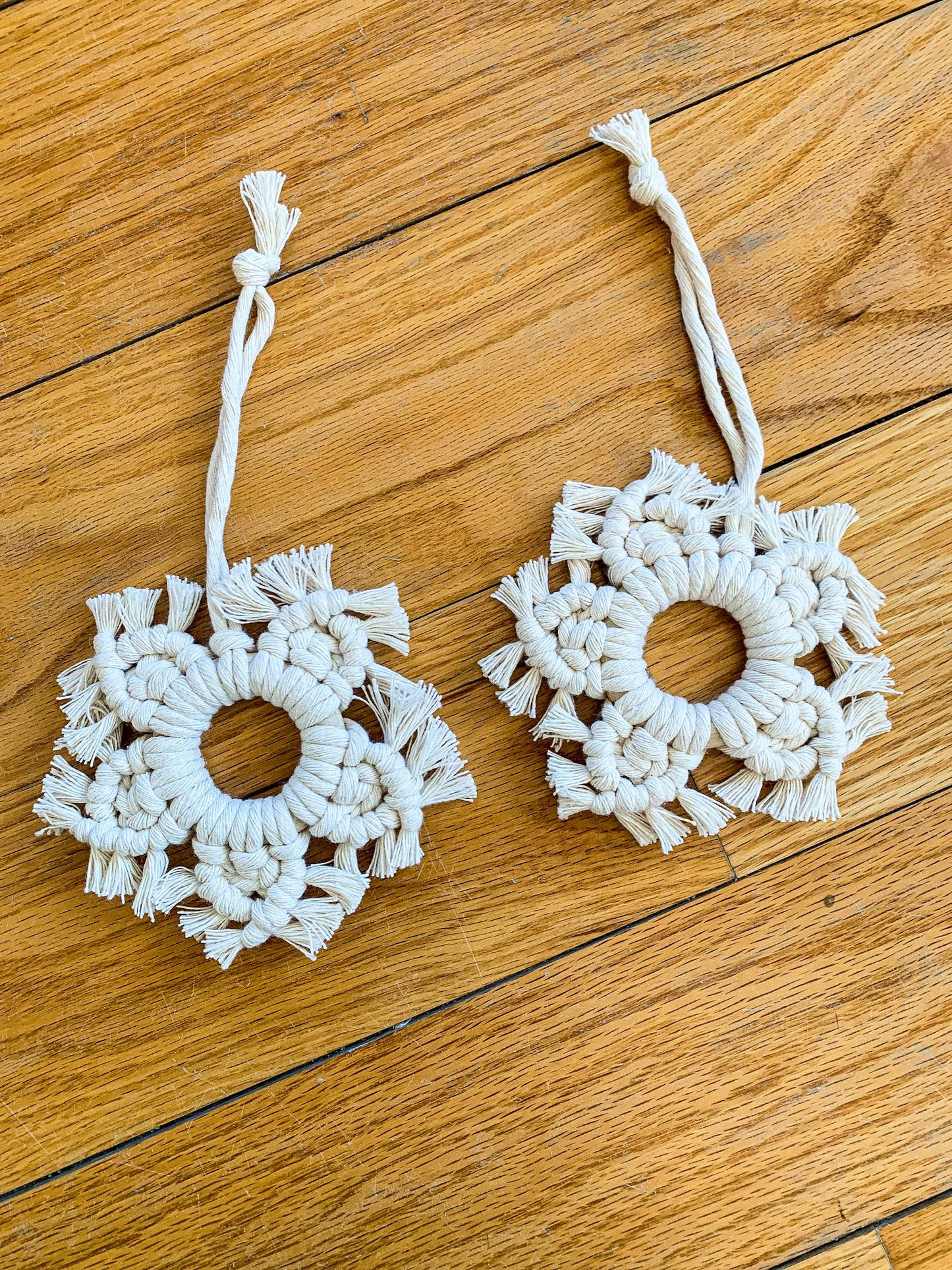 Macrame Snowflake Ornaments