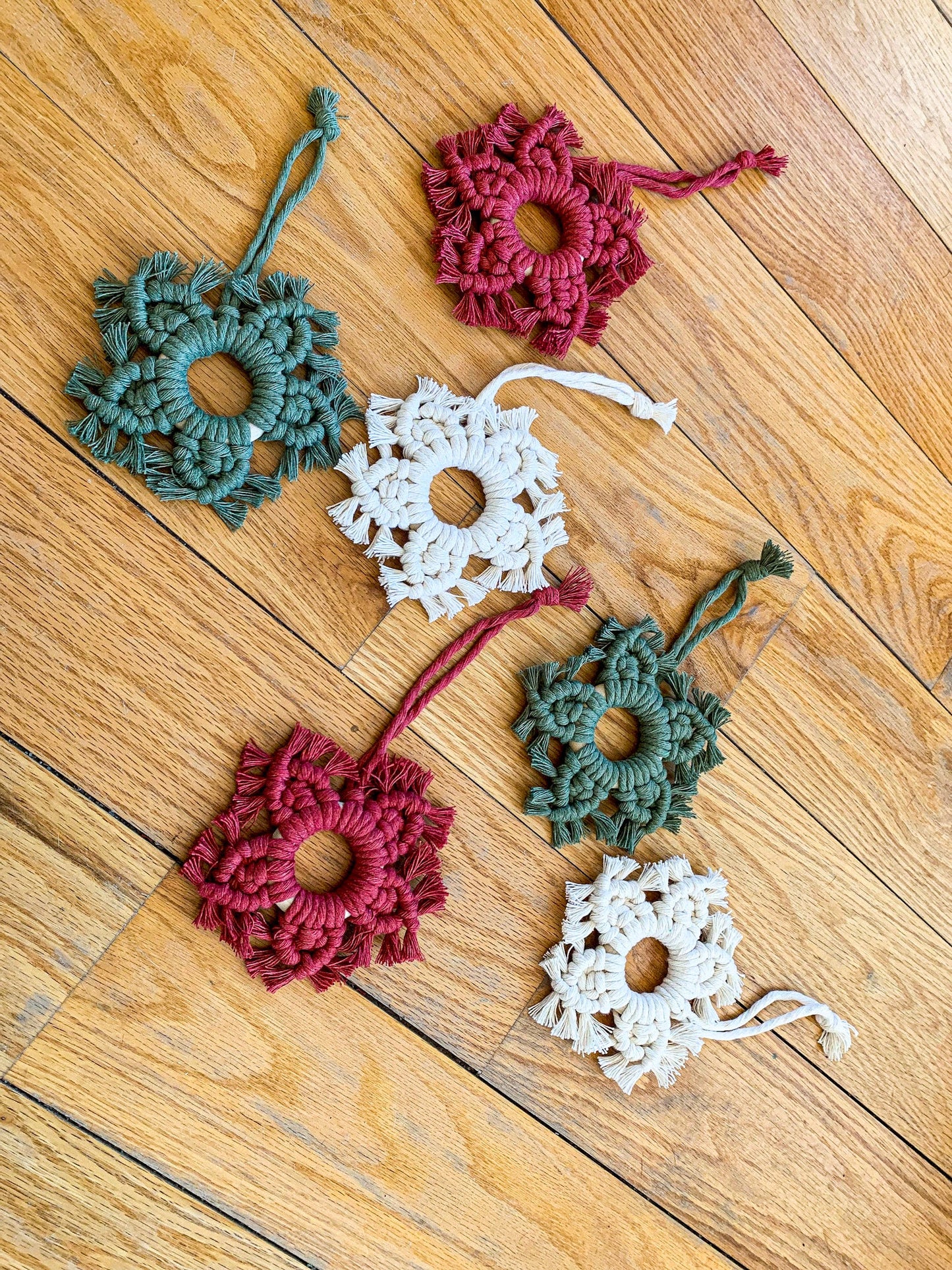 Macrame Snowflake Ornaments