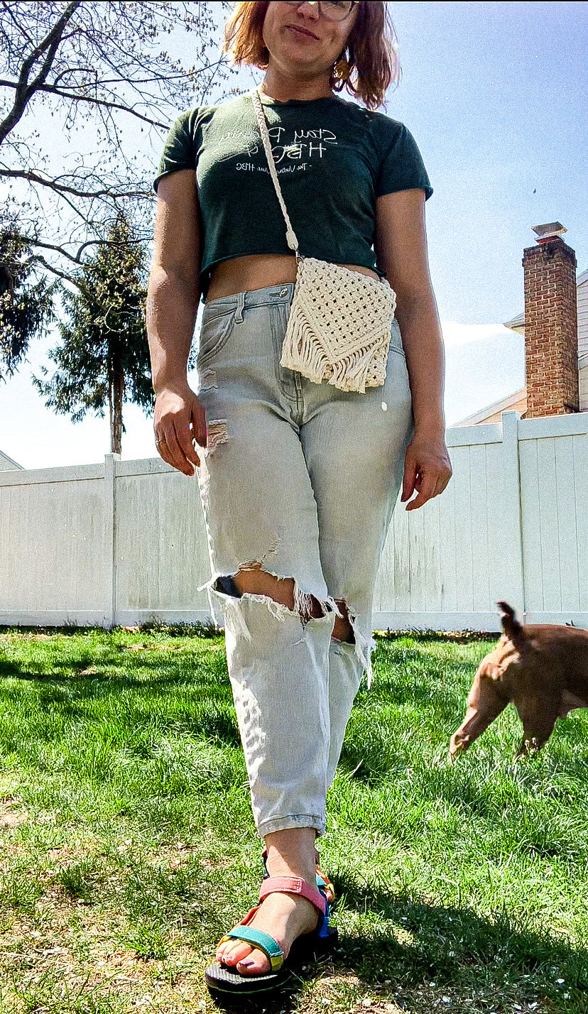 "The Essentials" - Macrame Phone Pouch Crossbody Bag