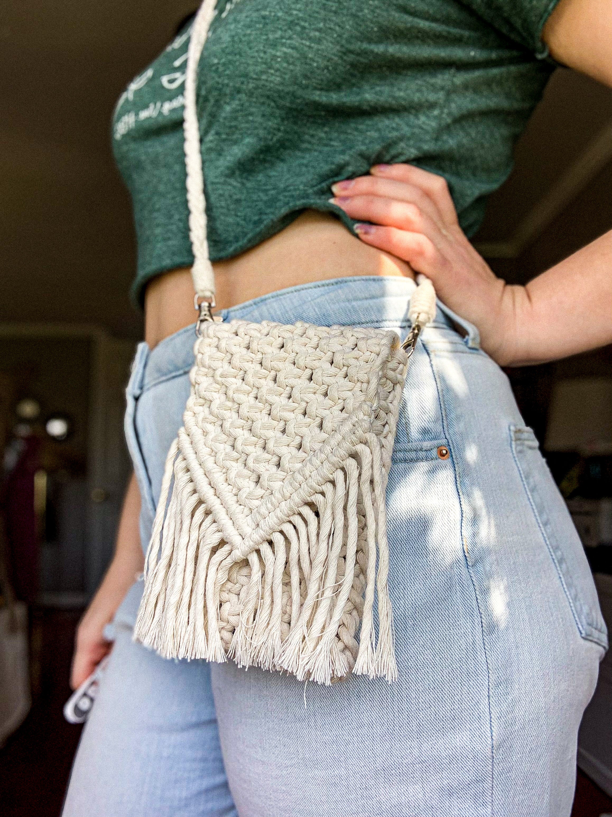 Amazon.com: Macrame Bag for Women & Girls, Crossbody Crochet Purse for  Women with Beads, White Fishnet Bohemian Style Braided Macrame Handbag for  Fashion & Everyday Use, Beige : Clothing, Shoes & Jewelry