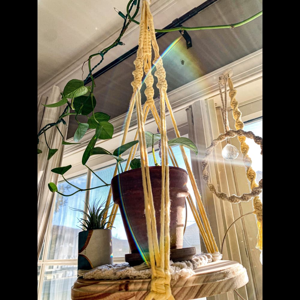 Macrame Plant Hanger with Shelf - Bethy